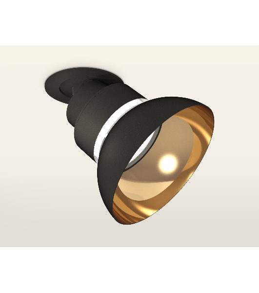 Светильник Ambrella Light XM8102601 SBK/PYG/CL черный песок/золото желтое полированное/прозрачный GX53