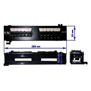 Патч-панель Lanmaster TWT-PP12UTP-H 19' 1U 12xRJ45 кат.5e UTP