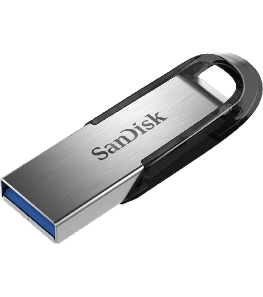 Флешка USB Sandisk CZ73 Cruzer Ultra Flair (SDCZ73-128G-G46), 128Gb, USB 3.0, R/W 150/45, серебристый/черный