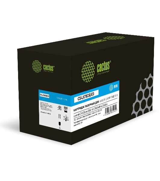 Картридж лазерный Cactus CS-LX78C5UC0 78C5UC0/78C5UCE голубой (7000 стр.) для Lexmark CX622ade/CS521dn/CX625adhe/CS622de с чипом