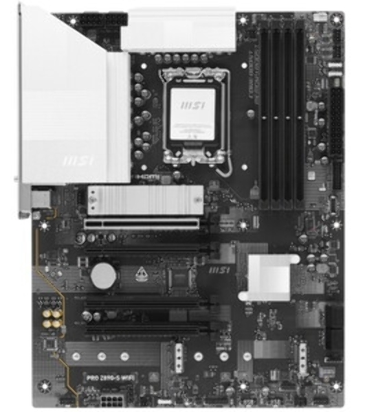 Материнская плата MSI PRO Z890-P WIFI, LGA 1851, Intel Z890, 4xDDR5, 4xSATA, 4xM.2, 1xPCIe 5.0 x16, 2xPCIe 4.0 x4, 1xPCIe 3.0 x1, 1xHDMI, 1xDP, 1xUSB-C Thunderbolt 4, 1xUSB-C 3.2 Gen 2, 1x 5Gb LAN, 2xUSB-A 3.2 Gen 1, 1xUSB-A 3.2 Gen 2, 4xUSB-A 2.0, 3x3.5 мм, 7.1, ATX