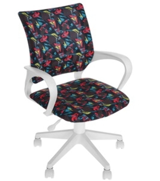 Кресло Бюрократ BuroKIDS 1 W белый, ткань, 120 кг