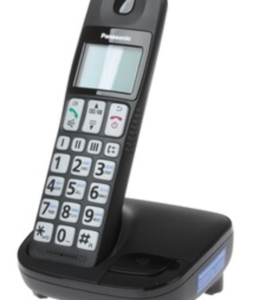 Телефон беспроводной (DECT) Panasonic KX-TGE110RUB черный АОН