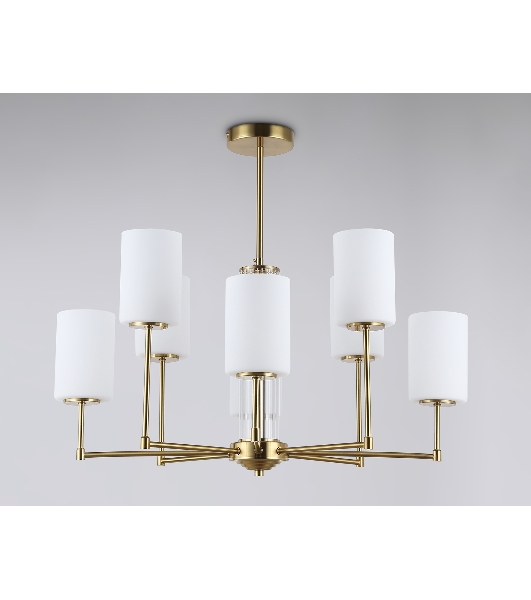 Люстра Ambrella light LH56217/8 BS/FR латунь/белый матовый E27/8 max 60W D700*600