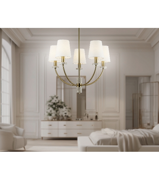 Люстра Ambrella light LH75351/5 SB/WH бронза/белый E14*5 max 40W D630*780