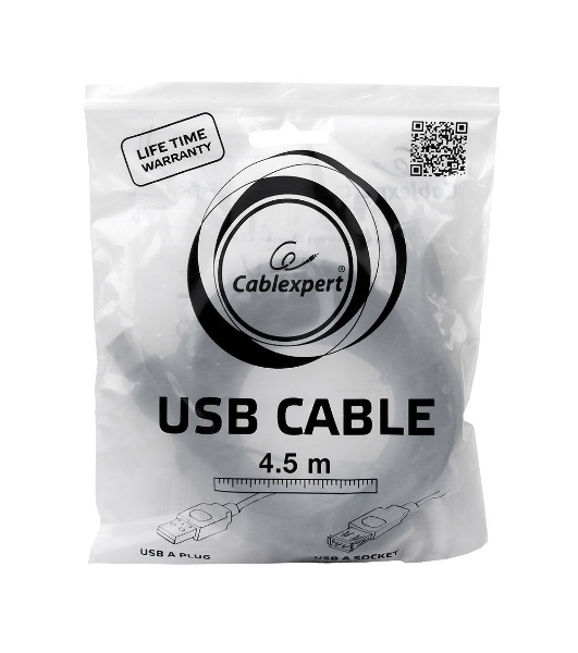 Кабель Gembird PRO USB 2.0 удлинительный 4.5м AM/AF позол. контакты, пакет
