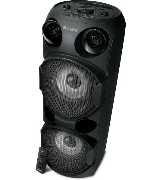 Колонка АС SVEN PS-750, черный (80 Вт, TWS, Bluetooth, FM, USB, microSD, LED-дисплей, 2х4400мА*ч)