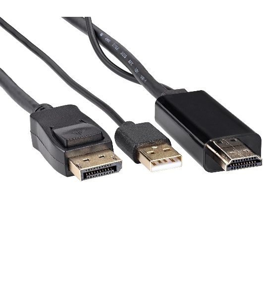 Кабель-переходник HDMI(M) +USB---> DP(M) 4K*60Hz 1.8M, VCOM