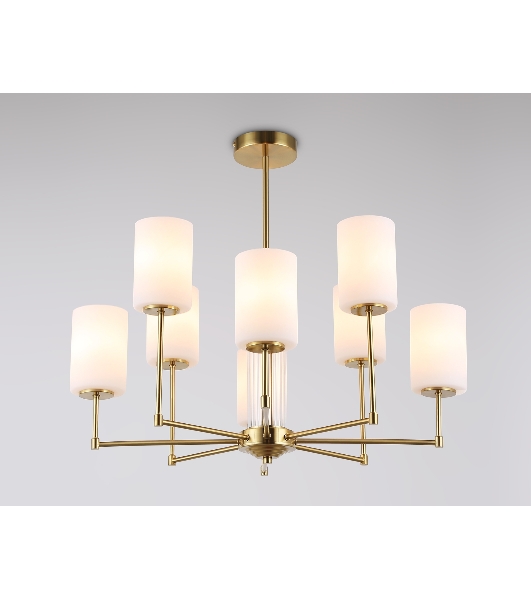 Люстра Ambrella light LH56217/8 BS/FR латунь/белый матовый E27/8 max 60W D700*600