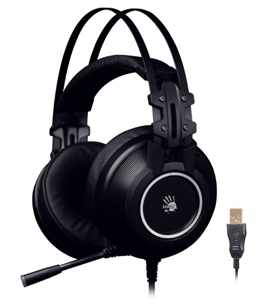 Гарнитура Bloody G528C чёрный, проводная, подсветка