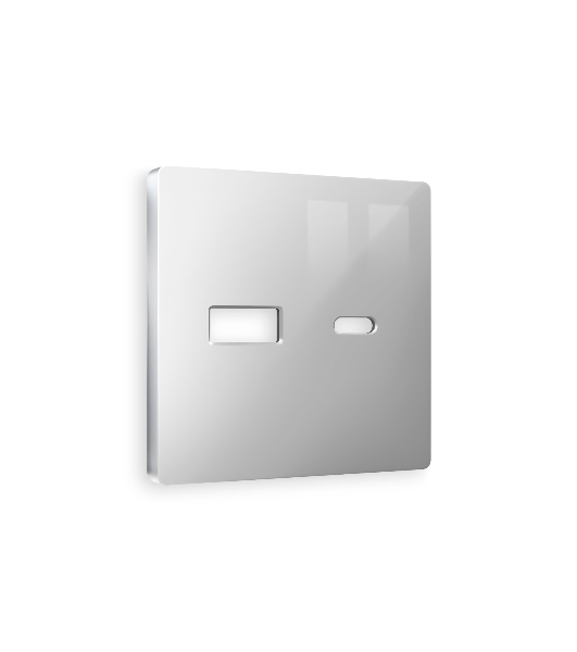 Лицевая панель ALFA (Серебро глянец) для розетки 2USB тип A+C QUANT AP4110