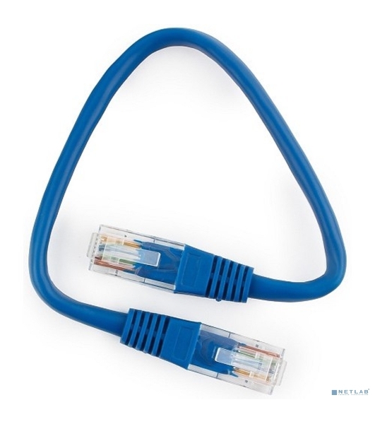 Патч-корд медный UTP Cablexpert PP10-0.25M/B cat.5e, 0.25 м, литой, многожильный, синий