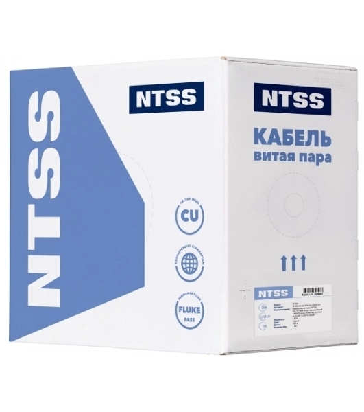 Кабель информационный NTSS NTSS-IN-UUTP4-5E-LSZH-GY cat.5E U/UTP 4 пары 24AWG LSZH внутренний 305м серый