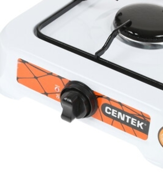 Плита настольная газовая Centek CT-1520 белый, 1.7 кВт, газ, конфорки - 1, эмаль, поворотные переключатели