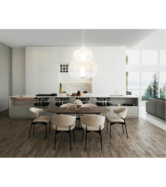 Подвесной светодиодный светильник Ambrella light LH11051 WH/FR белый/белый матовый 12W 3000K D230*265
