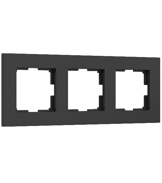 Рамка на 3 поста Slab (черный софт) W0032908