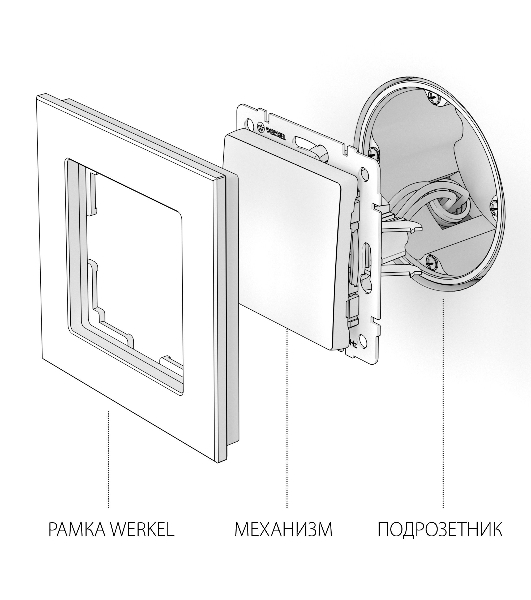 Перекрестный переключатель одноклавишный Werkel W1113003 (слоновая кость)