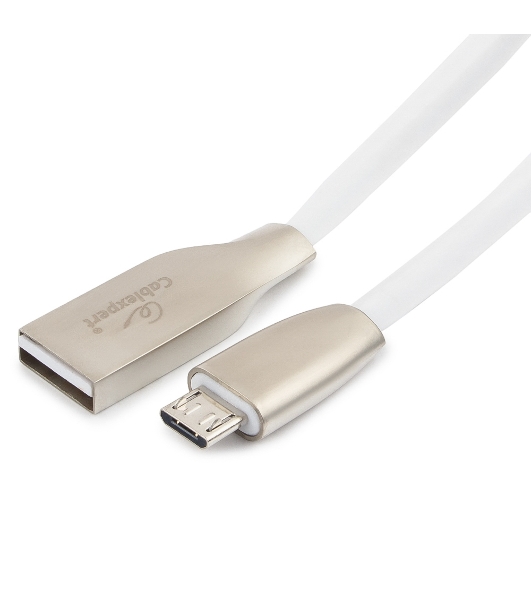 Кабель USB2.0 Cablexpert CC-G-mUSB01W-3M, AM/microB, серия Gold, длина 3м, белый, блистер