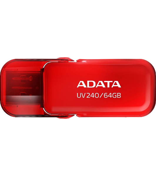 Флешка USB ADATA UV240 (AUV240-64G-RRD), 64Gb, USB 2.0, R/W 15/5, красный