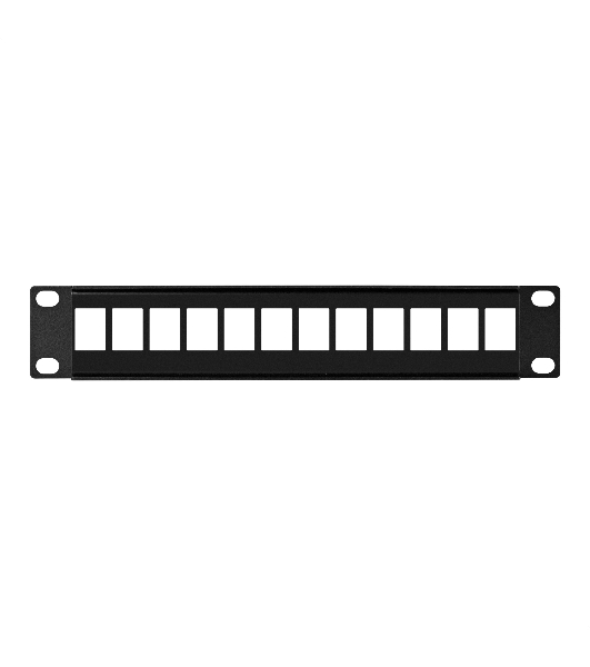 Патч-панель модульная ExeGate EPPB-10-12 (10', UTP, 12 port, наборная, неэкранированная, 1U, RoHS, Black, RTL)