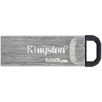 Флешка USB Kingston DataTraveler KYSON (DTKN/128 Gb), 128Gb, USB 3.2 Gen 1, R/W 200/60, серебристый/черный, фото 1