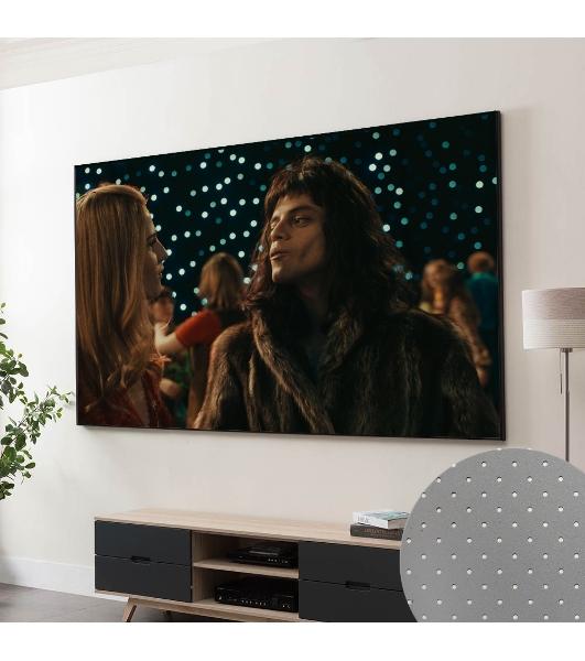 Экран Cinema S'OK SCPSFR-298x168PG Pro 135'' 16:9 настенный, постоянного натяжения, акустическое плотно Perforated Gray, черная рамка 1 см