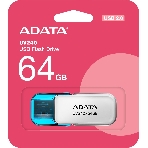 Флешка USB ADATA UV240 (AUV240-64G-RWH), 64Gb, USB 2.0, R/W 15/5, белый/синий, фото7