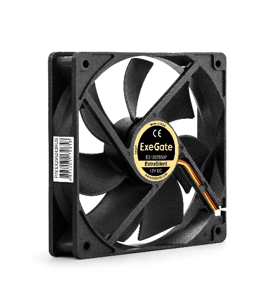 Вентилятор для корпуса ExeGate ExtraPower EP12025B2P черный, 120 мм, 1850 об/мин, 30 дБ, 3 pin