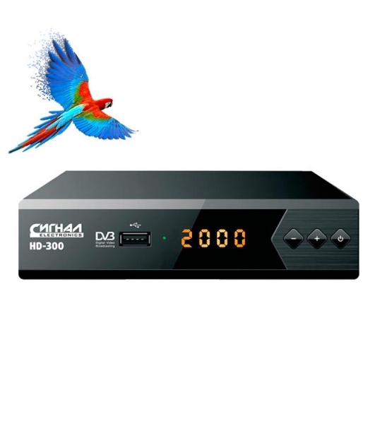 Ресивер эфирный цифровой DVB-T2 HD HD-300 металл, дисплей DOLBY DIGITAL, Сигнал