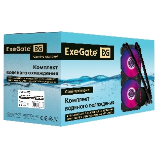 Система жидкостного охлаждения ExeGate BlackWater-240V2.PWM.RGb черный, 120 мм, алюминий, 2000 об/мин, 22 дБ, 4 pin, 220 Вт