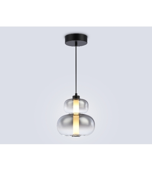 Подвесной светодиодный светильник Ambrella light LH11052 BK/SM черный/дымчатый 12W 3000K D230*265