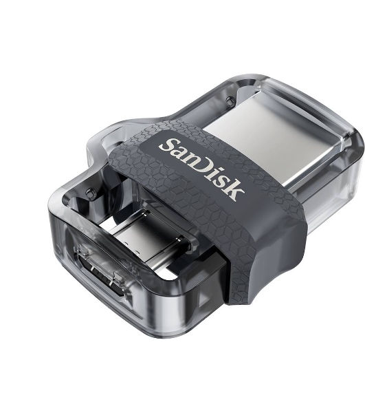Флешка USB 64 Gb SanDisk Ultra Android Dual OTG, m3.0/USB 3.0, черный