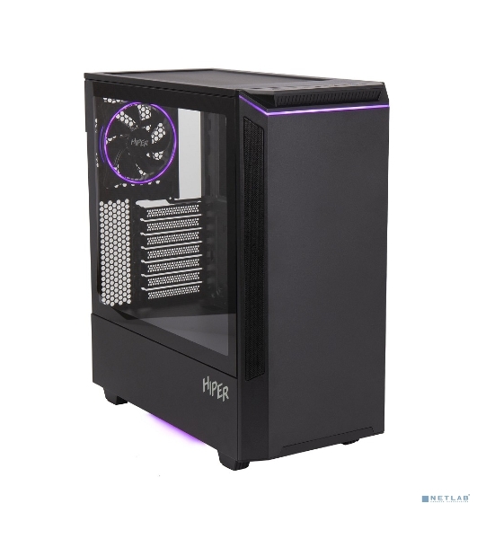 Компьютерный корпус Hiper PB81 черный без БП ATX 3x120мм 2xUSB2.0 2xUSB3.0 audio bott PSU
