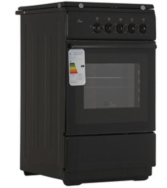 Плита комбинированная Flama RK 2211 B черный, конфорок 2 газовых и 2 электрических, духовка 50 л, 50 см x 85 см x 60 см