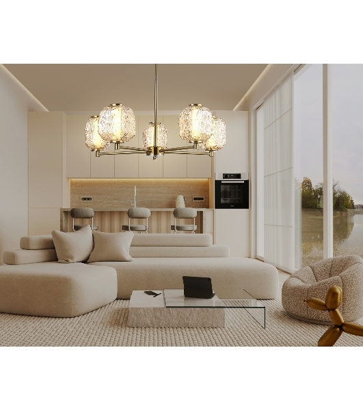 Светильник Ambrella light LH30104/5 SB/TI бронза/янтарь 27W 3000K D660*700