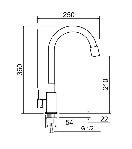 SUS124GY-016F Смеситель для кухни, ø35