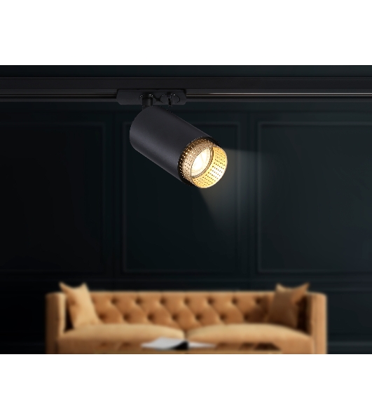 Трековый однофазный светильник Ambrella light GL5162 BK/GD черный/золото GU10 max 12W D60*190