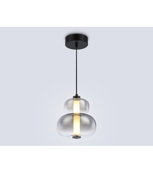 Подвесной светодиодный светильник Ambrella light LH11052 BK/SM черный/дымчатый 12W 3000K D230*265