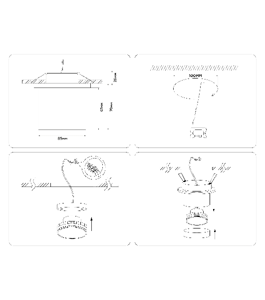 Светильник Ambrella light TA1432 SBK/FR черный песок/белый матовый GX53 D85*95