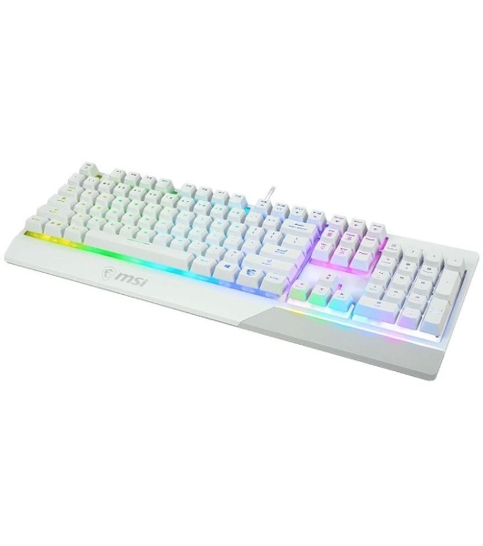 Клавиатура проводная MSI Vigor GK30 белый USB Multimedia for gamer LED (подставка для запястий)