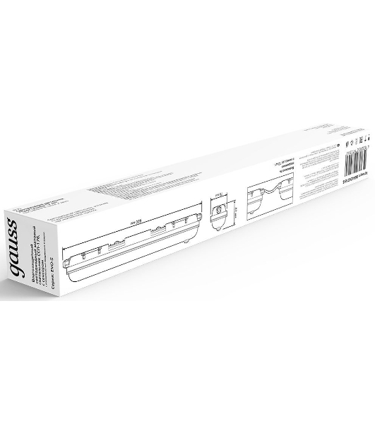 Светильник Gauss СПП-176 EVO 18W 1950lm 4000K 200-240V IP65 600x76x82мм ИК-сенс и соед в лин LED