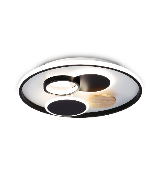 Светильник Ambrella light FL4802 WH/BK белый/черный 3000K-6400K 70W D500*95 (ПДУ ИК)
