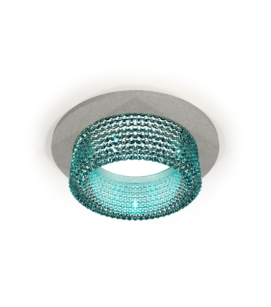 Комплект встраиваемого светильника Ambrella light XC6514043 SGR/BL серый песок/голубой MR16 GU5.3 (C6514, N6153)