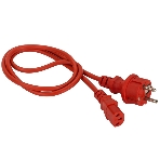 Шнур питания Lanmaster C13-Schuko прямая, 3х0.75, 220В, 10А, красный, 1 метр, фото 1