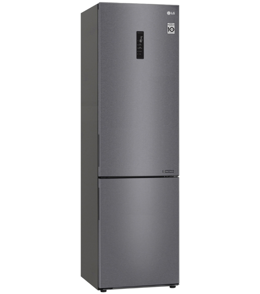 Холодильник LG GA-B509CLSL графитовый двухкамерный 277/107л морозилка снизу, No Frost