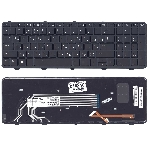 Клавиатура для ноутбука HP 450 G2 черная с рамкой с подсветкой, фото3