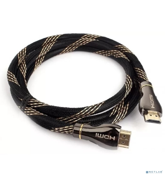 Кабель Cablexpert HDMI CCP-HDMI8К-1.5M, 19M/19M, v2.1, 8К, медь, позол.разъемы, экран, оплетка, 1.5м, черный, пакет