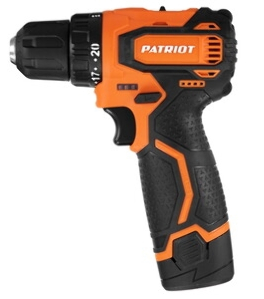Дрель-шуруповерт Patriot BR 368Li, 12 В, 2 Ач, 45 Нм, щеточный