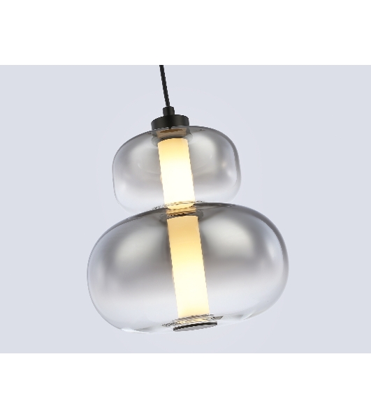 Подвесной светодиодный светильник Ambrella light LH11052 BK/SM черный/дымчатый 12W 3000K D230*265