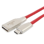 Кабель USB2.0 Cablexpert CC-G-mUSB01R-3M, AM/microB, серия Gold, длина 3м, красный, блистер, фото 1